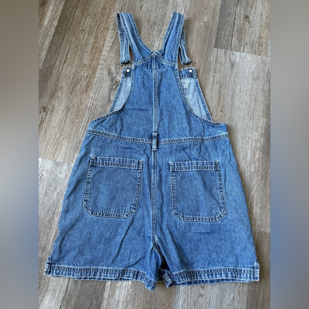 VTG Route 66 Denim Overall Skirt Shortalls Jumper Cotton Blue Vintage Size S M - Picture 6 of 9